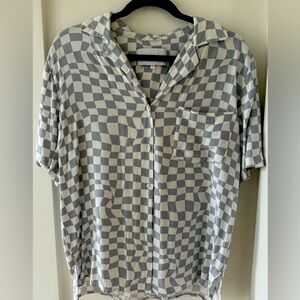 Pistola Wavy Checkered Grey and White Button Down